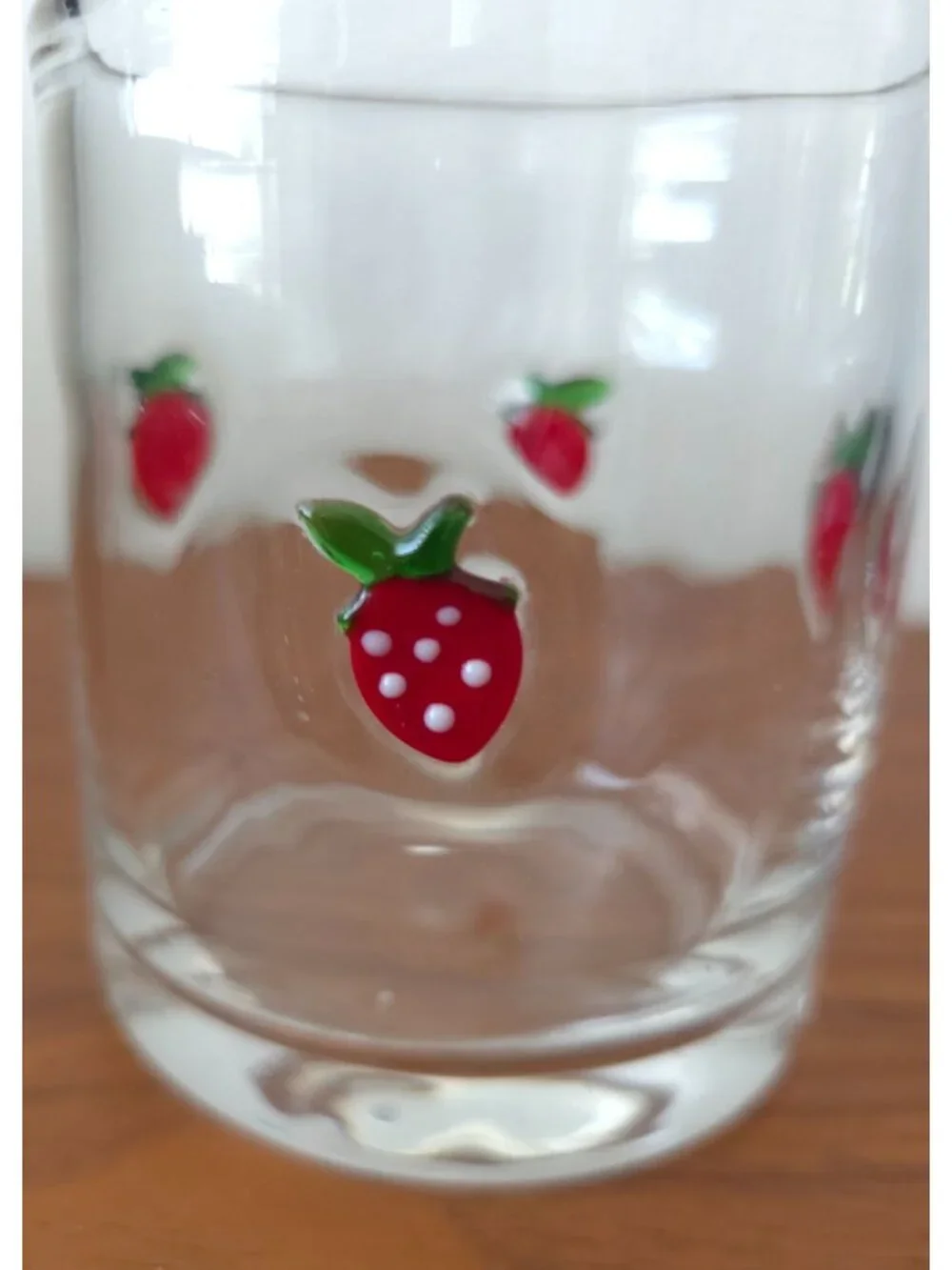 Strawberry Icon Double Old Fashioned 16oz Clear Glass - Fruit Design Inlay